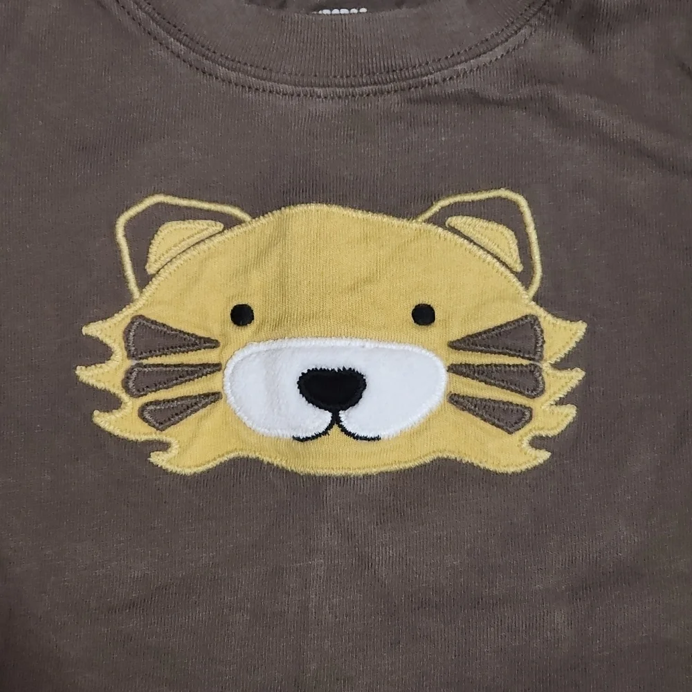 Gymboree Brown short sleeve Tee with Tiger Face Size 6-12 Mo